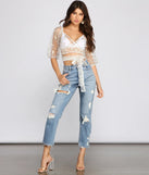 Effortlessly Embroidered Floral Crop Top