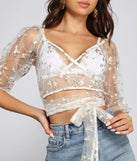 Effortlessly Embroidered Floral Crop Top