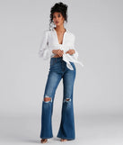 Sultry For Me Tie-Front Collared Top