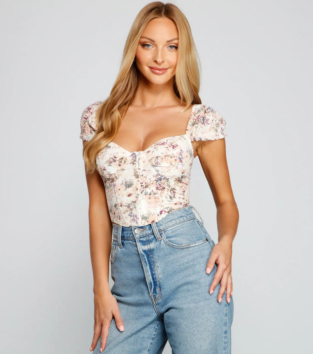 Floral Watercolor Chic Corset Top