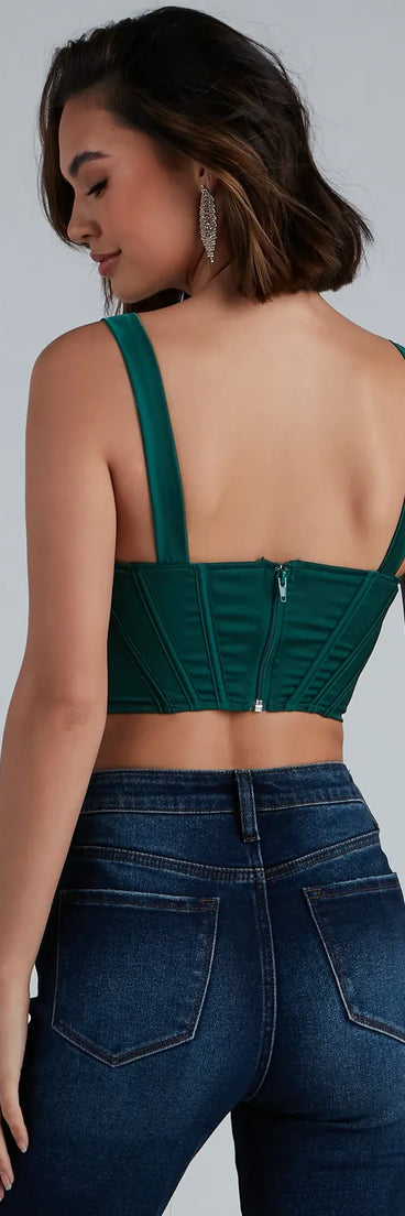 Pretty In Pleats Satin Cropped Corset