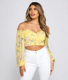 Off The Shoulder Floral Sensation Crop Top