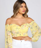 Off The Shoulder Floral Sensation Crop Top