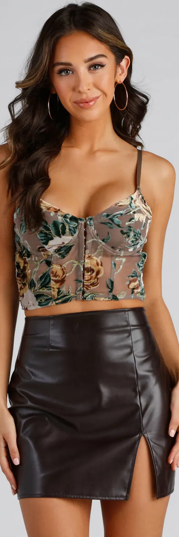 Blooming Chic Floral Burnout Bustier