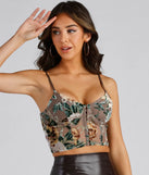 Blooming Chic Floral Burnout Bustier