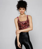 Floral Fusion Burnout Velvet Corset
