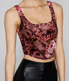 Floral Fusion Burnout Velvet Corset