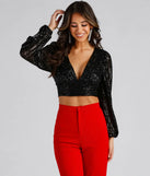 Step Up The Glam Sequin Crop Top