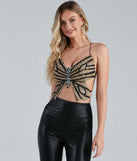 Gorgeous Glam Beaded Butterfly Top