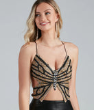 Gorgeous Glam Beaded Butterfly Top