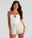 Set The Mood Poplin Tie Front Top