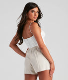 Set The Mood Poplin Tie Front Top