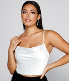 Love Note Satin Cowl Crop Top