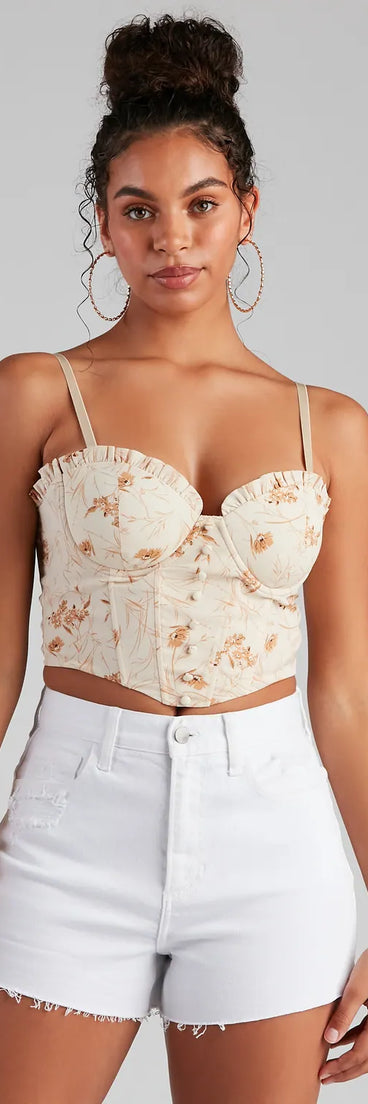 Flirty Days Floral Ruffle Corset