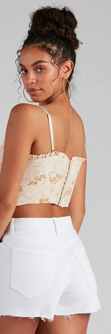 Flirty Days Floral Ruffle Corset