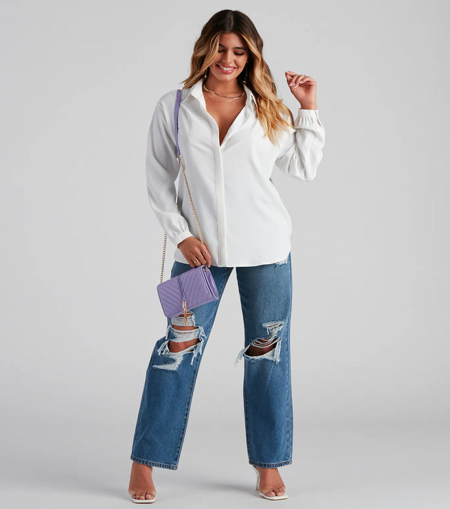 Office Chic Collared Button Up Blouse