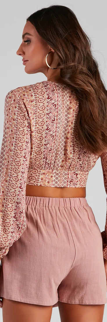 Bohemian Flair Paisley Crop Top