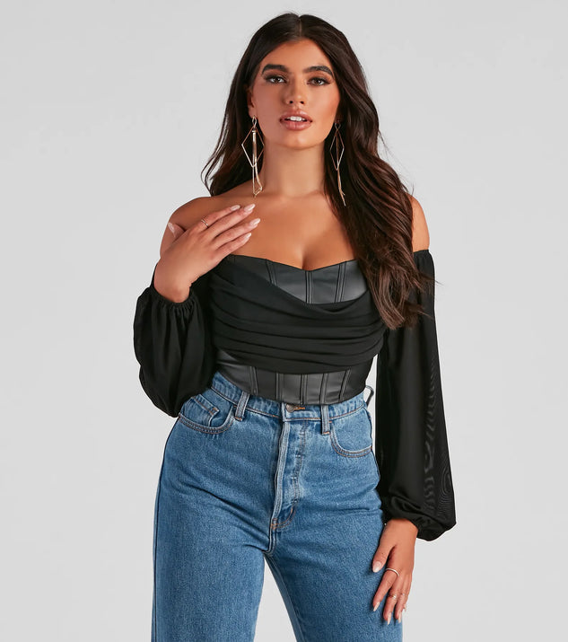 Edgy Luxe Off The Shoulder Corset Top | Windsor