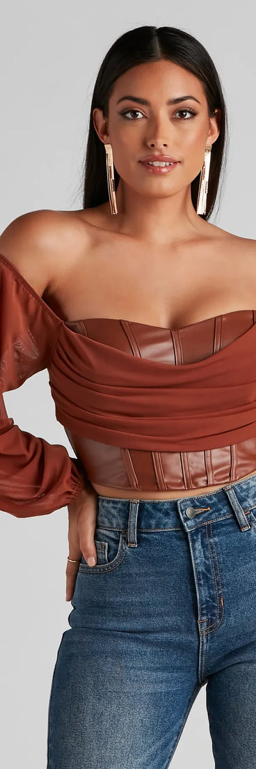Edgy Luxe Off The Shoulder Corset Top