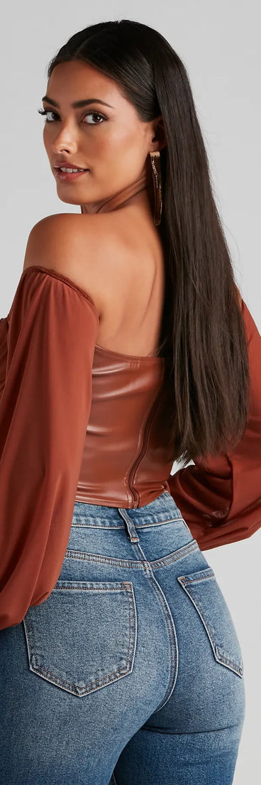 Edgy Luxe Off The Shoulder Corset Top