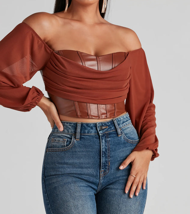 Edgy Luxe Off The Shoulder Corset Top | Windsor