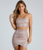 Champagne Sparkles Strappy Back Crop Top