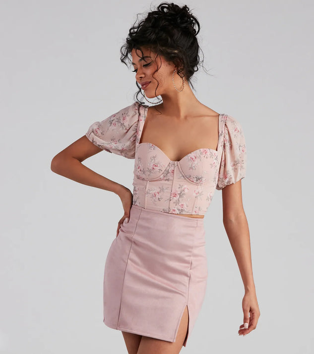 Dreamy Chic Floral Cropped Bustier
