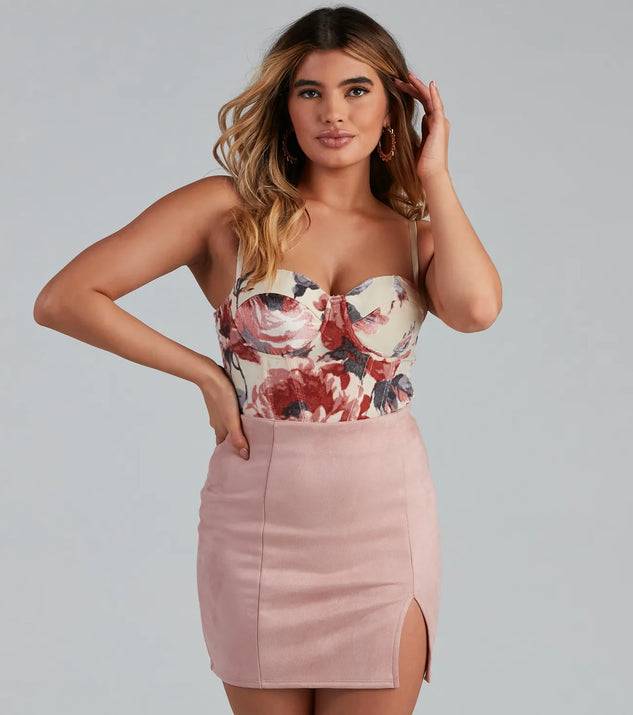 All For Florals Velvet Burnout Bustier