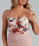 All For Florals Velvet Burnout Bustier