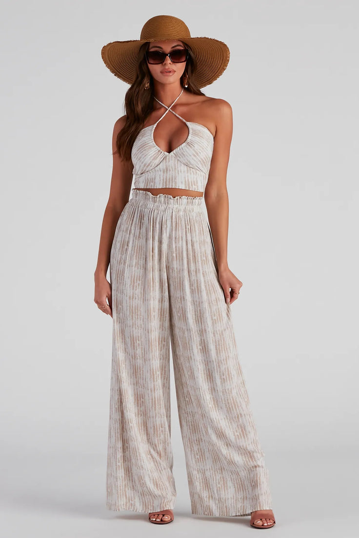Sangria Please Striped Halter Top