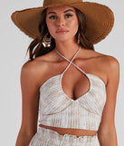 Sangria Please Striped Halter Top