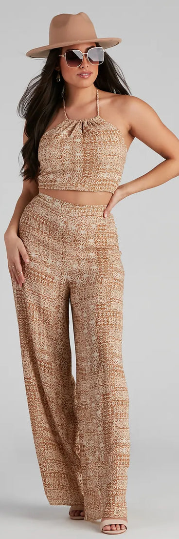 Sandy Beaches Boho Halter Top