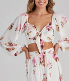 Too Sweet Tie-Front Floral Top
