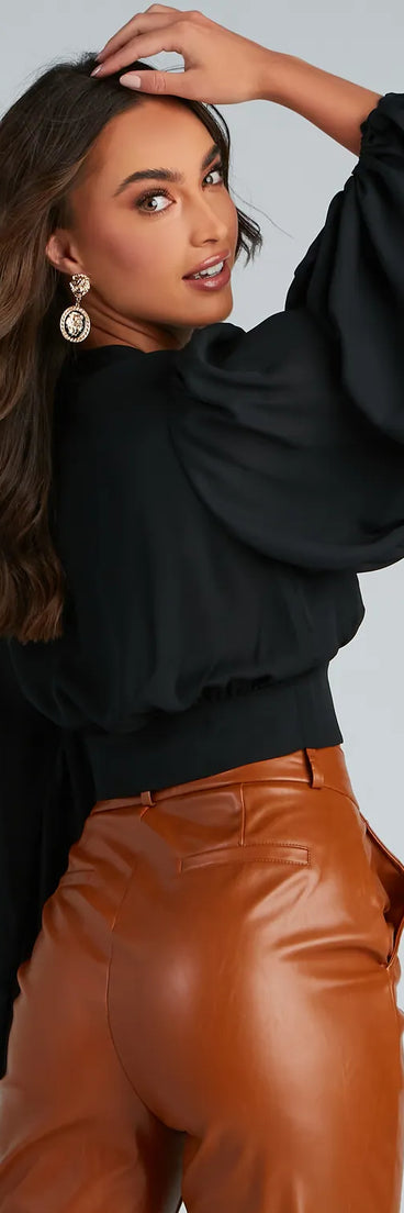 Chic Drama Chiffon Crop Top