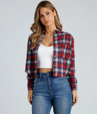 Taking Knit Easy Plaid Flannel Top
