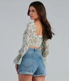 Chic Dainty Floral Tie-Front Top