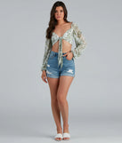 Chic Dainty Floral Tie-Front Top