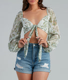 Chic Dainty Floral Tie-Front Top
