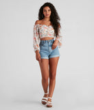 Floral Story Chiffon Corset Top