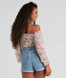Floral Story Chiffon Corset Top