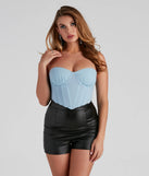 Head-Turner Mesh Lace-Up Bustier