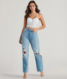 The Reigning Lace Bustier Top in white brings edge and energy to your vibe, ready to elevate any festival look or concert outfit.
