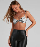 Making Headlines Satin Bralette Top
