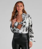 Making Headlines Satin Bralette Top