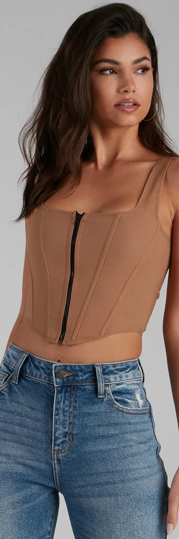 An Edgy Vibe Cropped Corset Top