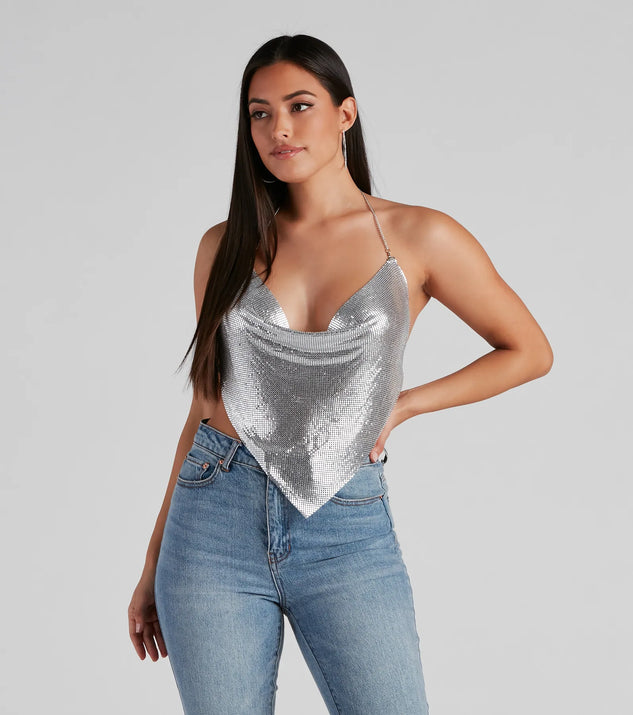 It Girl Open Back Chainmail Top | Windsor