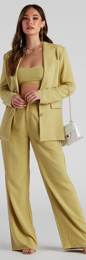 On The Move Linen Crop Top