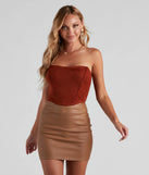 Honey, I'm Home Faux Suede Bustier