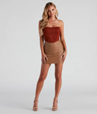 Honey, I'm Home Faux Suede Bustier