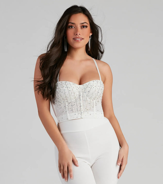 Gleam And Glow Rhinestone And Pearl Bustier | Windsor Gleam And Glow Rhinestone And Pearl Bustier | Windsor